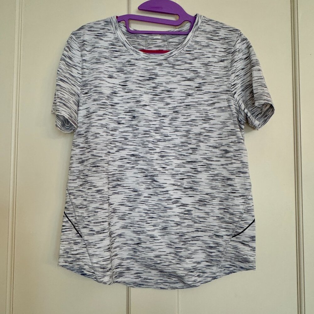 Lululemon Long Distance Short Sleeve Tiger Space Dye Black White Size 6/8